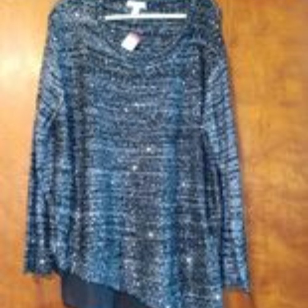 2X Black sweater with sequins